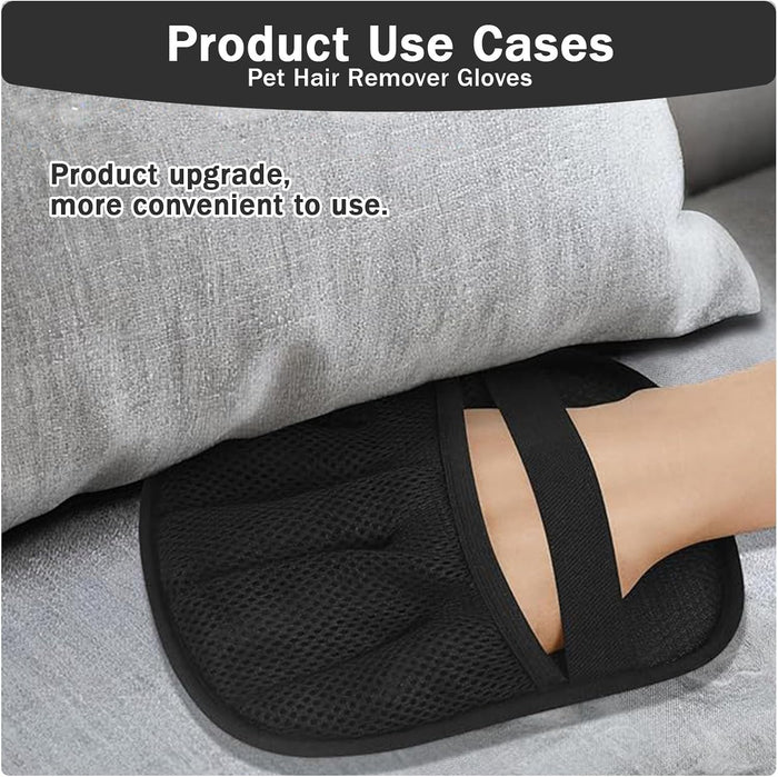 3PCS Five - Finger Electrostatic Pet Hair Removal Gloves, Upgraded Reusable Animal Fur Remover for Couch, Furniture, Carpet, Curtain, Laundry, Car Seat, Ideal for Cat & Dog Grooming