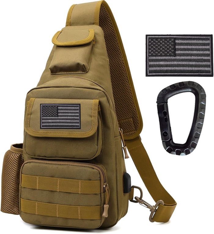 Tactical Shoulder Bag - 1000D Molle Military Backpack Outdoor Daypack Chest Pack (Darkgray)