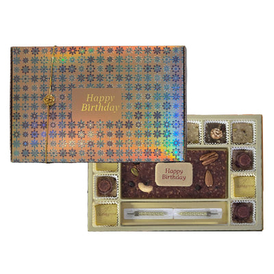 Laumiere Gourmet Fruits – Celebrations Collection – Birthday Hamper with Fruits & Nuts Cake, Treats and Candles- No Added Sugar – Gluten Free- Healthy