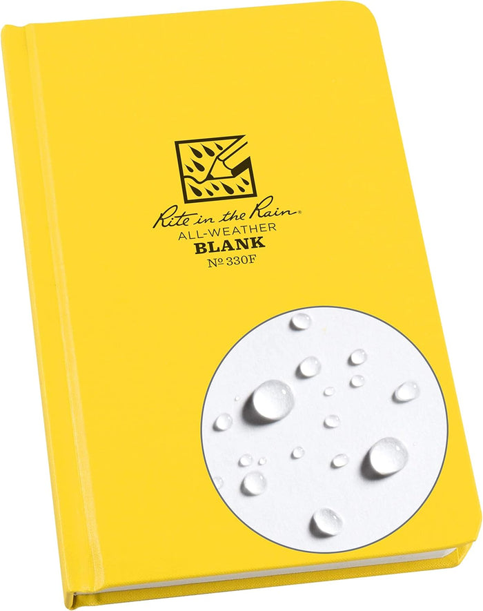 Rite in the Rain Weatherproof Hard Cover Notebook, 4.75" x 7.5", Green Cover, Universal Pattern (No. 970F)
