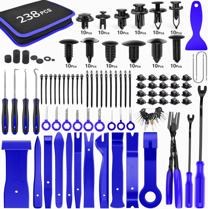 GOOACC 240PCS Bumper Retainer Clips Car Plastic Rivets Fasteners Push Retainer Kit 12 Popular Sizes Auto Push Pin Rivets Set -Door Trim Panel Fender Clips for GM Ford Toyota Honda Chrysler