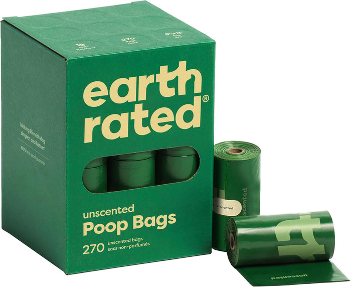 Earth Rated Poop Bags for Dogs, Guaranteed Leak Proof and Extra Thick Waste Bag Refill Rolls, Lavender Scented, 270 Bags