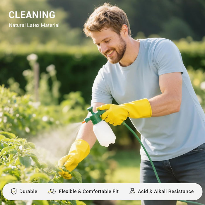 3/6/10 Pairs Rubber Cleaning Gloves,Reusable Dishwashing Household Dish Gloves for Kitchen,Cleaning,Gardening