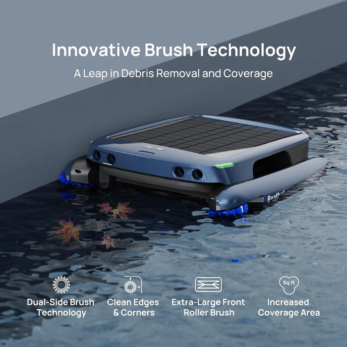 Beatbot AquaSense 2 Cordless Robotic Pool Vacuum Cleaner with iSkim Ultra Solar Powered Pool Skimmer, Water Clarification, Cleans Floor, Walls, Waterline and Surface-Blue