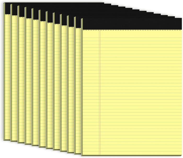 White Legal Pads 8.5 x 11 Narrow Ruled, 3 Pack Notepads College Ruled Pads of Paper With Sturdy Back 37 Lines 70 GSM Paper, Writing Note Pads 30 Sheets Per Writing Pad for Taking Notes, Reminders