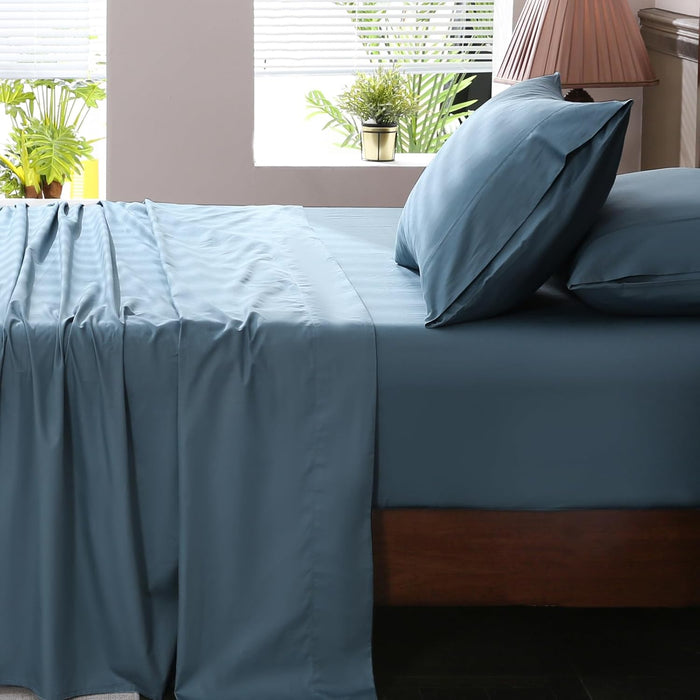 1000 Thread Count Egyptian Cotton Sheets Queen Size Set 4PCS Sateen Weave Soft Breathable 16-Inch Deep Pocket（Queen,Dusty Pink）