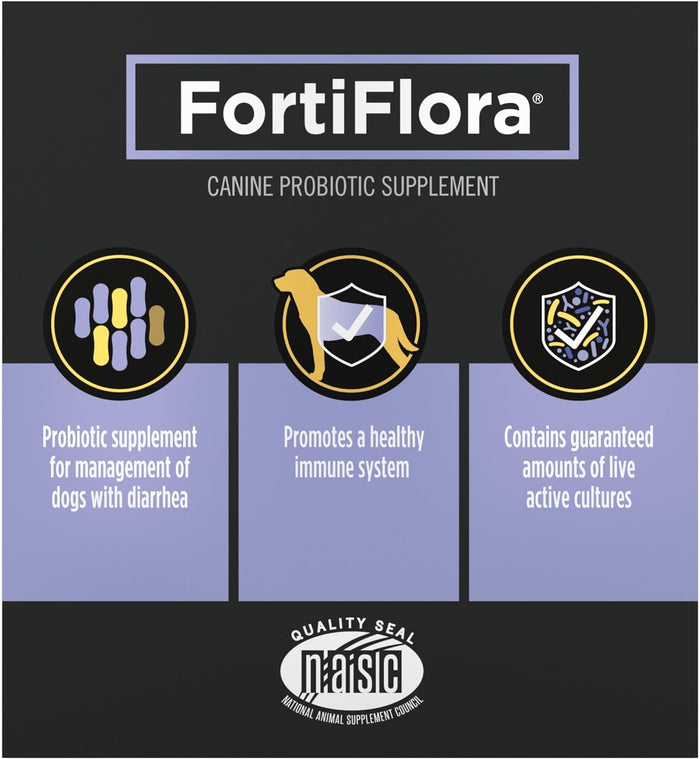 Purina Pro Plan Veterinary Supplements FortiFlora Canine Probiotics for Dogs, Helps Digestive Gut Health and Diarrhea - 30 ct. Box