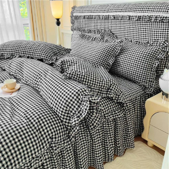 Full Comforter Set Fluffy Modern Style Plaid Comforter Set Checkered Pattern Comforter for Boys Men 3 Pieces Bedding Set 1 Geometric Comforter with 2 Pillow Shams All Season Full Size Comforter Set