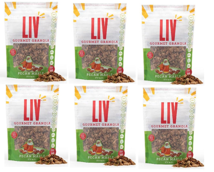 Liv Gourmet Peanut Butter Cacao Granola - 8oz (Pack of 2) | Healthy, Nutrient-Dense Snack, Breakfast Cereal | 1:1 Nut-to-Oat Ratio | Non-GMO, Low Sugar, Vegan | Organic Oats, No Artificial Ingredients, No Seed Oils, Lightly Sweetened, Women-Owned