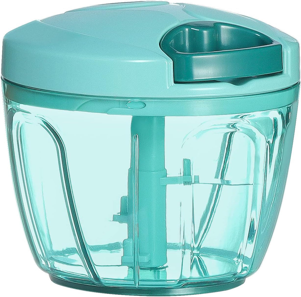 Ourokhome Manual Food Processor Vegetable Chopper, Portable Hand Pull String Garlic Mincer Onion Cutter for Veggies, Ginger, Fruits, Nuts, Herbs, etc., 500ml, Green