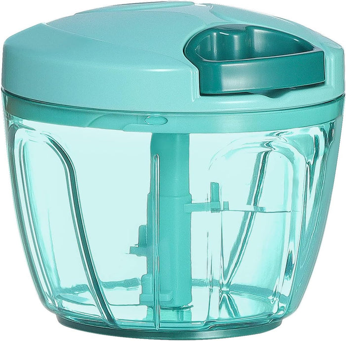 Ourokhome Manual Food Processor Vegetable Chopper, Portable Hand Pull String Garlic Mincer Onion Cutter for Veggies, Ginger, Fruits, Nuts, Herbs, etc., 500ml, Green