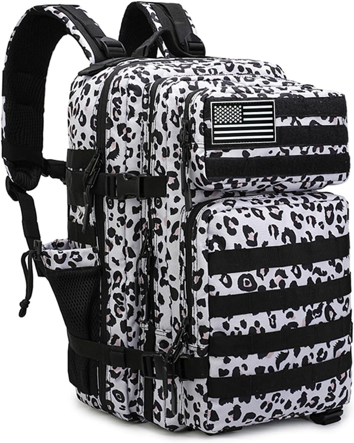 Military Tactical Backpack 45L Bug Out Bag Assault Pack Molle Daypack Hiking Gym Rucksack with Bottle Holder(Blue tie dye)