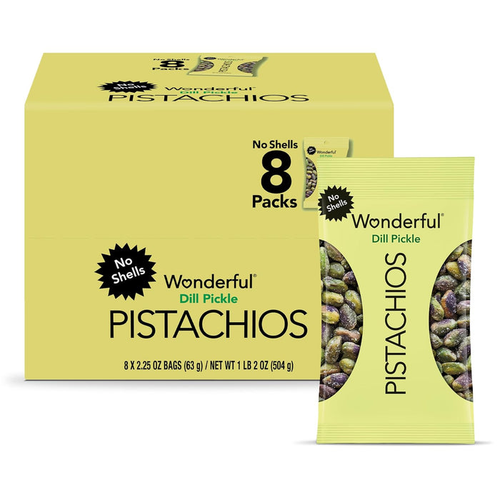 Wonderful Pistachios No Shells, 3 Flavors Mixed Variety Pack of 9 (0.75 Ounce), Roasted & Salted Nuts (4), Chili (3), Honey (2), Protein Snacks, Gluten Free, Healthy Snacks Variety Pack for Adults, Stocking Stuffers