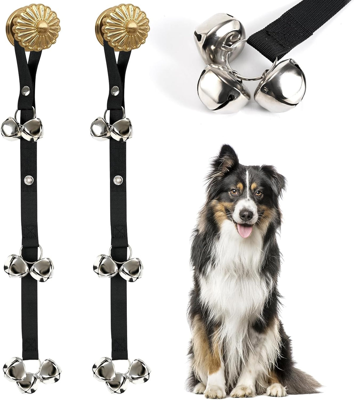 Upgraded Puppy Bells Dog Doorbells for Door Knob/Potty Training/Go Outside-Dog Bells for Puppies Dogs Doggy Doggie Pooch Pet Cat for Dog Lovers-Premium Quality-3 Snaps for Length Adjustment