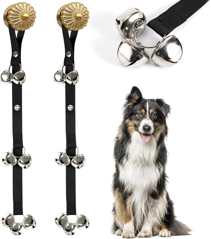 Upgraded Puppy Bells Dog Doorbells for Door Knob/Potty Training/Go Outside-Dog Bells for Puppies Dogs Doggy Doggie Pooch Pet Cat for Dog Lovers-Premium Quality-3 Snaps for Length Adjustment
