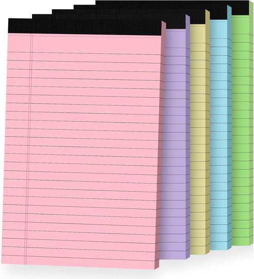 5pcs Small Note Pads, Color Notepads 5x8 College Ruled Notebook, Writing Pads 5 x 8, Legal Pads, Memo Pad Paper Perforate Narrow Ruled Notebooks for Work, School, Office Supplies,30 Sheets/Pack