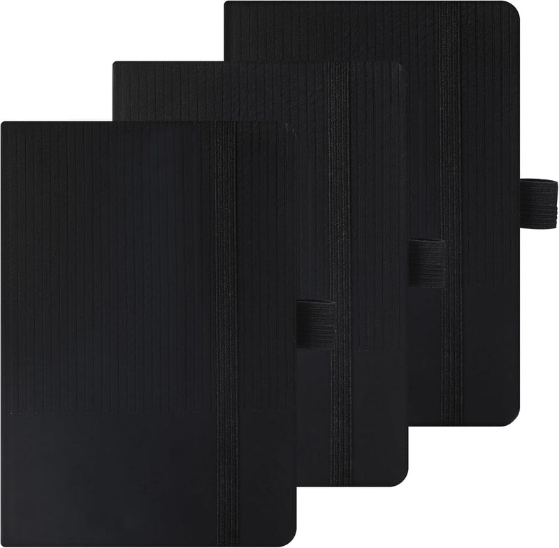 BOBO RABBIT 3 Pack Pocket Journal Notebooks A6 Size Small Mini Notebook For Note Taking Hardcover Leather College Ruled Lined Note Pads for Women Men, Total 576 Pages