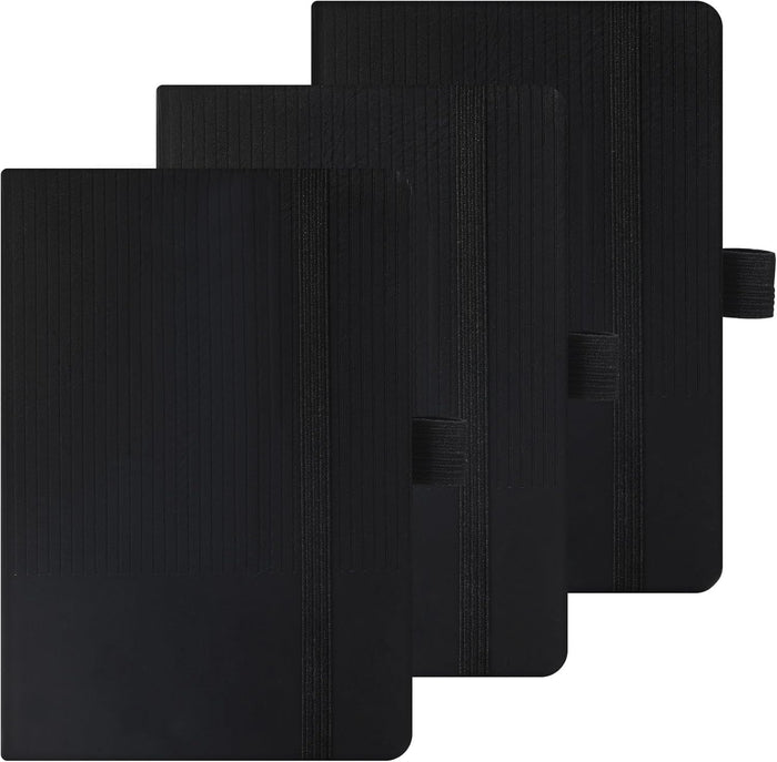 BOBO RABBIT 3 Pack Pocket Journal Notebooks A6 Size Small Mini Notebook For Note Taking Hardcover Leather College Ruled Lined Note Pads for Women Men, Total 576 Pages