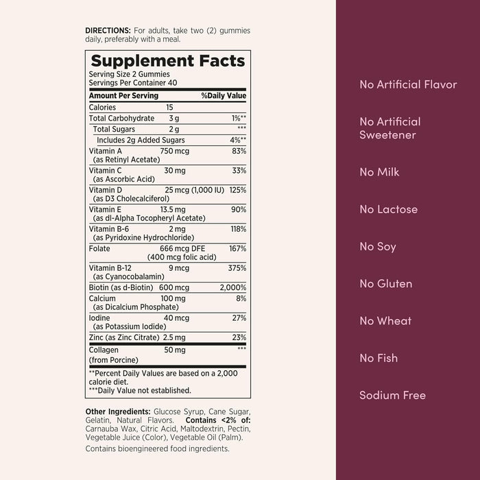 Nature's Bounty Optimal Solutions Women's Multivitamin, Immune and Cellular Energy Support, Bone Health, Raspberry Flavor, 80 Gummies, 40 Total Servings