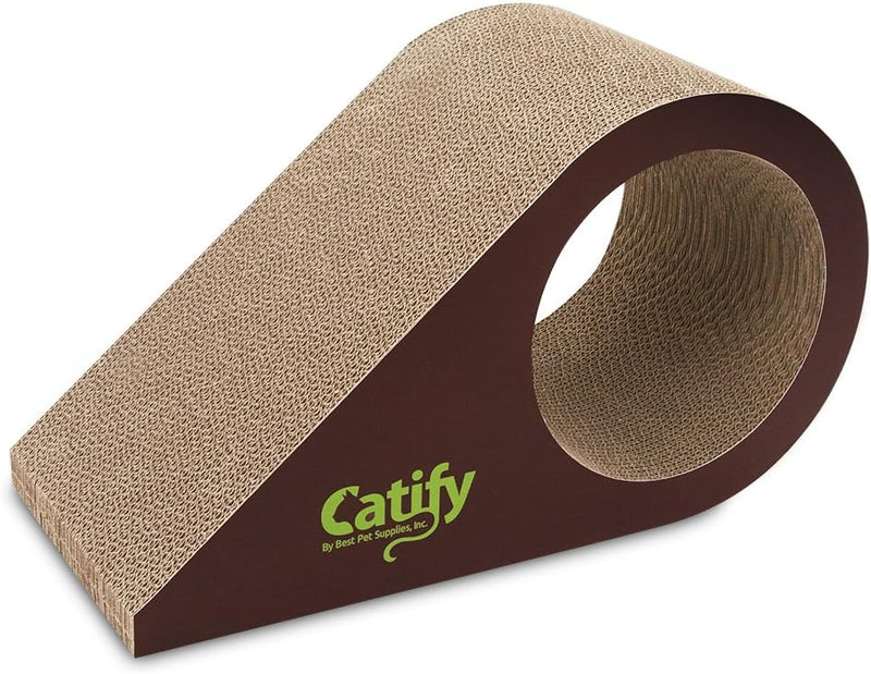 Best Pet Supplies Catify Cat Scratcher, Fun Interactive Scratchers Claw Safe, Furniture Saver Indoor Play Support Natural Cat Behaviors Heavy Duty - Ramp (Gray)