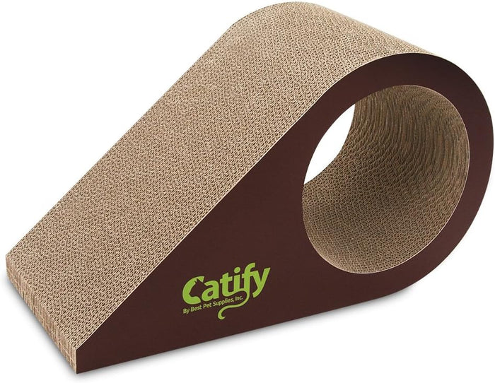 Best Pet Supplies Catify Cat Scratcher, Fun Interactive Scratchers Claw Safe, Furniture Saver Indoor Play Support Natural Cat Behaviors Heavy Duty - 5 Pack Round