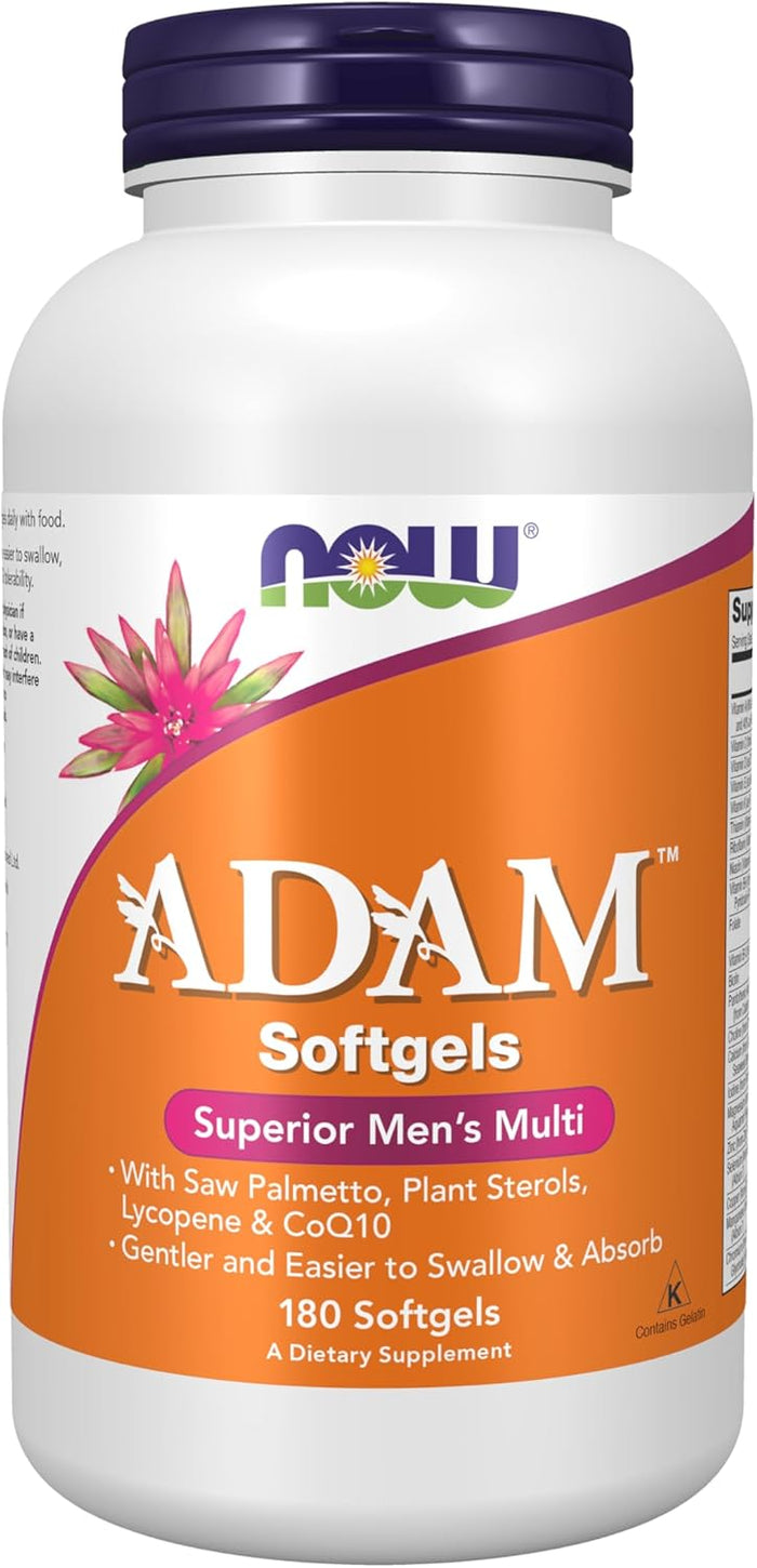 NOW Supplements, ADAM™ Men's Multivitamin with Saw Palmetto, Plant Sterols, Lycopene & CoQ10, 90 Softgels