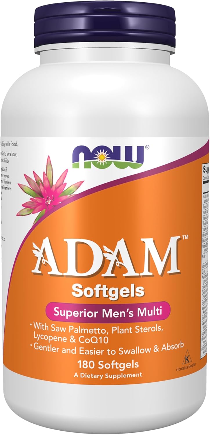 NOW Supplements, ADAM™ Men's Multivitamin with Saw Palmetto, Plant Sterols, Lycopene & CoQ10, 90 Softgels
