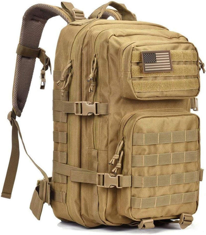REEBOW GEAR Military Tactical Backpack Large Army 3 Day Assault Pack Molle Bag Backpacks (Black Camo)