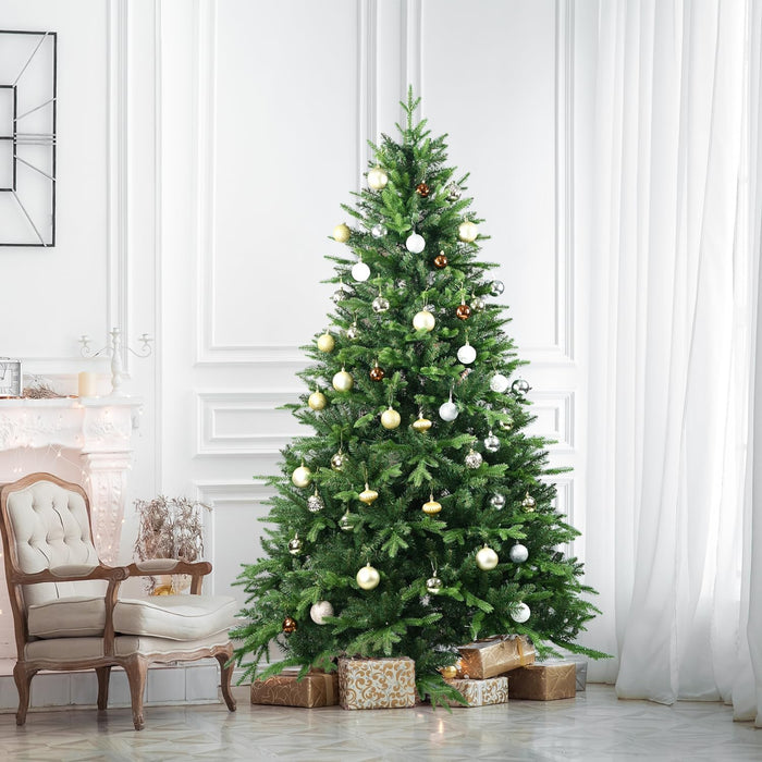 4FT Artificial Christmas Tree with 668 PE&PVC Mixed Branch Tips, Unlit Hinged Premium Spruce Fake Xmas Trees, Green, Foldable Base