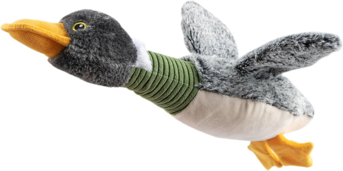Best Pet Supplies Interactive Squeaky Dog Chew Toy, Ideal Dog Toys for Chewers, Small, Medium & Large Dogs, and Fetch Lovers - Crinkle Duck (Blue), Large