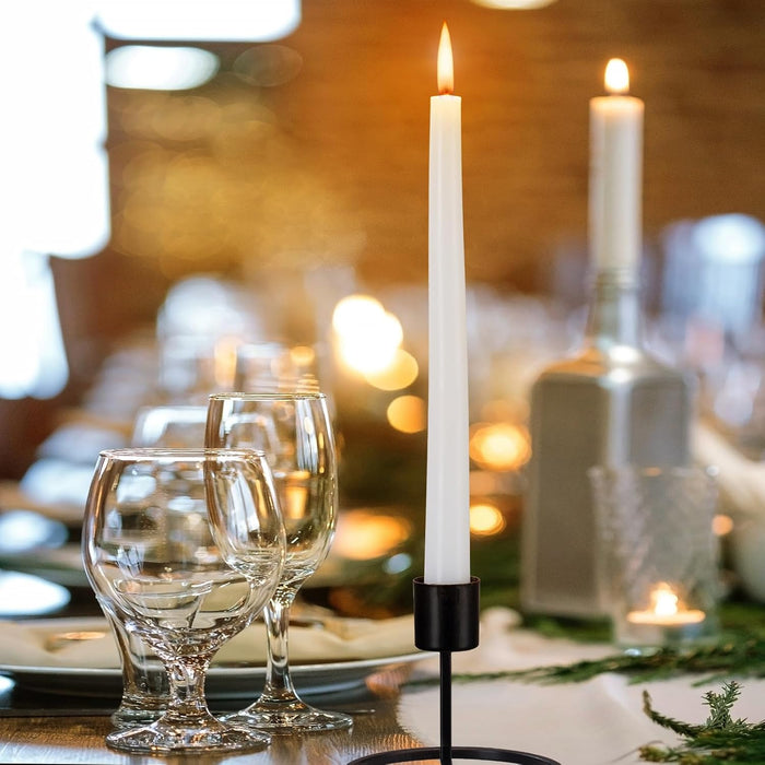 36 Pack White Taper Candles, 6-7 Hours Burn Time, Unscented and Smokeless, 4/5 x 10 Inch Dinner Candle Set for Household, Wedding, Party and Home Décor Candlesticks