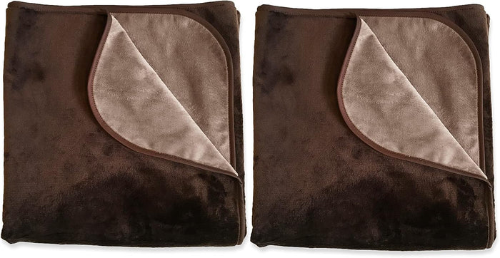 Mambe Silky Waterproof Throw for Protecting Furniture Bed Couch from Stains Caused by Dogs, Cats, Incontinence. Soft, Washable, Reversible. (Size Medium 70x70 inches, Color Black/Charcoal)