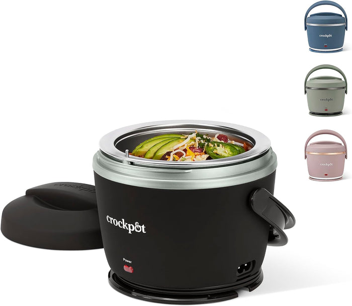 Crock-Pot 20-Ounce Electric Lunch Box, Portable Food Warmer, Blush Pink | Perfect for Travel, Car, On-the-Go | Spill-Free, Dishwasher-Safe