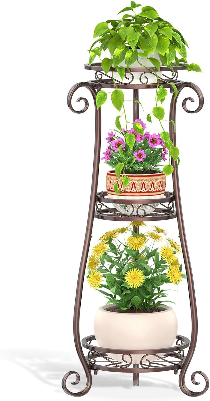 LASZOLA Black 3 Tiered Wood Plant Stand Indoor for Larger Heavy Duty Planter, Sturdy Multi Level Vertical Flowers Racks for Narrow Inside Floor , Decorate Shelving for Hold House Tree, Space Saving