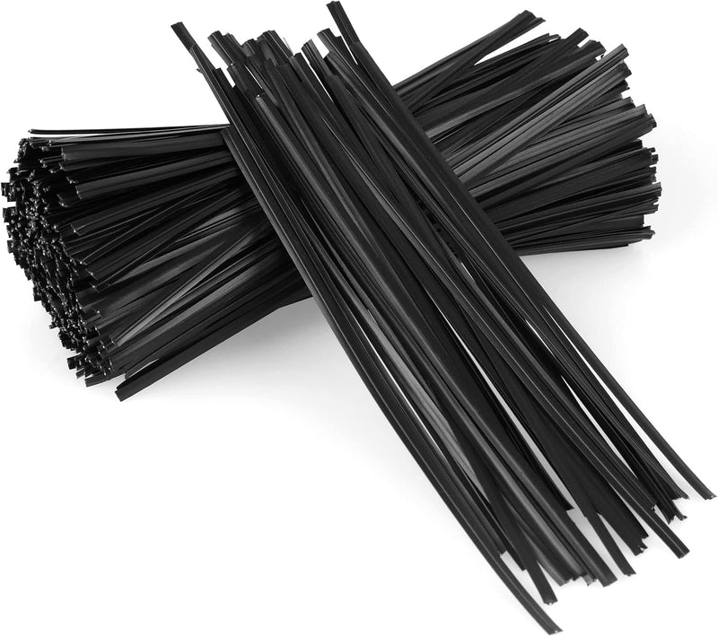 500 Pcs Black Twist Ties, 5" Plastic Twist Ties for Bags, Household & Office Use