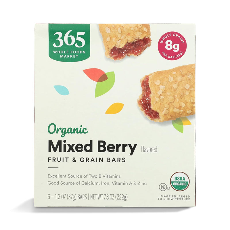 365 by Whole Foods Market Organic Cereal Bars Variety Pack - Apple, Strawberry, Mixed Berry, Blueberry (6 Count Each, 7.8 Ounce Boxes)