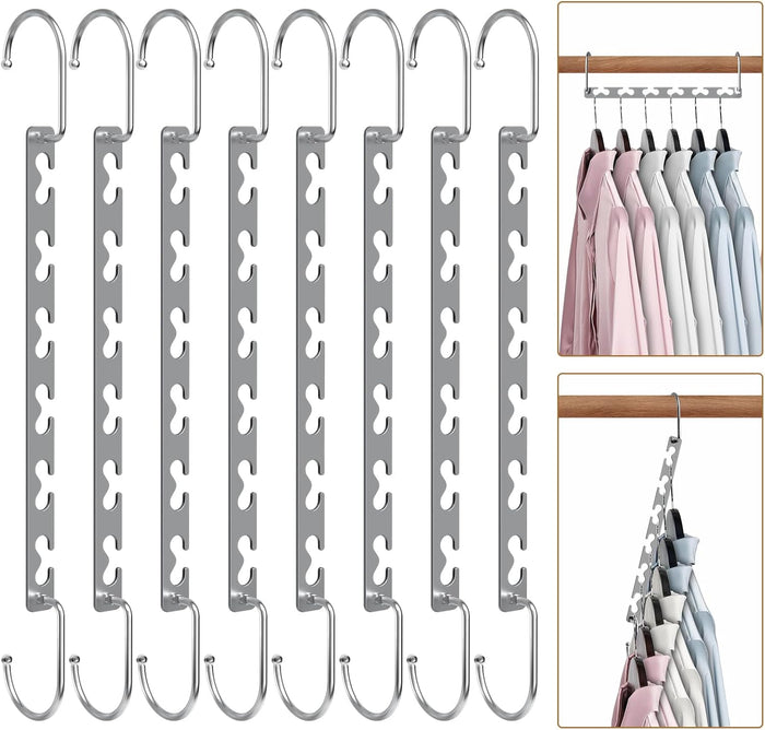 Space Saving Hangers for Clothes 6 Pack, Sturdy Metal Hangers Wardrobe Organizer, Magic Cascading Hanger, Closet Space Saver Closet Organizers and Storage