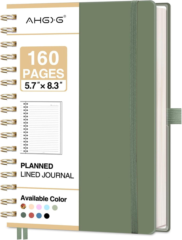 AHGXG Spiral Journal Notebook, 160 Lined Pages, A5 Medium Size (5.7'' x 8.3''), for Men & Women, Journaling, Writing, Work & Office, Hardcover, 100 GSM Thick Paper (Colourful Tree)