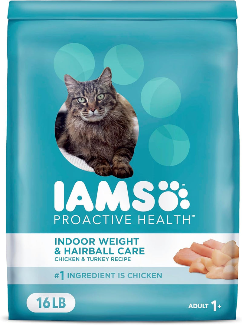 IAMS Proactive Health Indoor Weight Control & Hairball Care Adult Dry Cat Food, Chicken & Turkey Recipe, 3.5 lb. Bag
