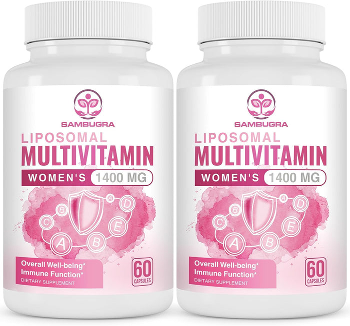 Liposomal Multivitamin for Women 1400MG - Womens Daily Multi Vitamins Supplements with Iron, Vitamin A, C, D, E and B Complex for Immune Health, Hair & Skin Support for Women 18+，60 Vegan Capsules