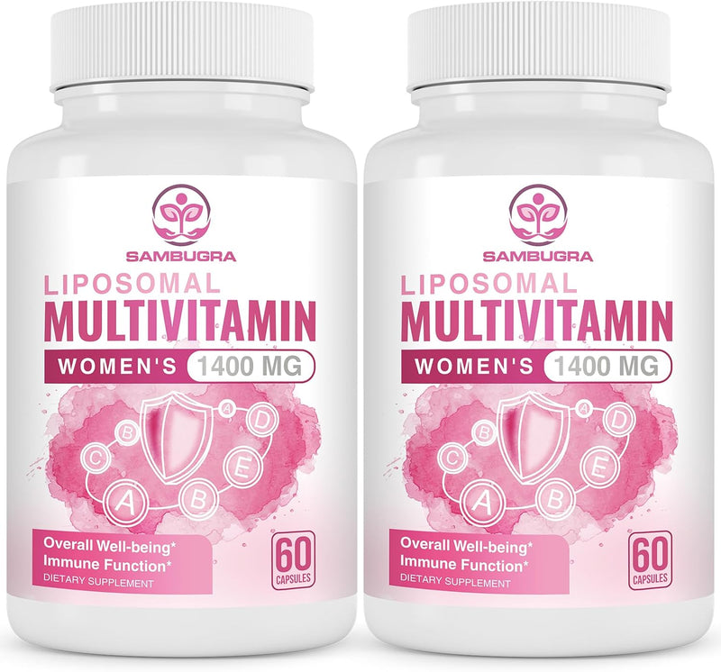 Liposomal Multivitamin for Women 1400MG - Womens Daily Multi Vitamins Supplements with Iron, Vitamin A, C, D, E and B Complex for Immune Health, Hair & Skin Support for Women 18+，60 Vegan Capsules