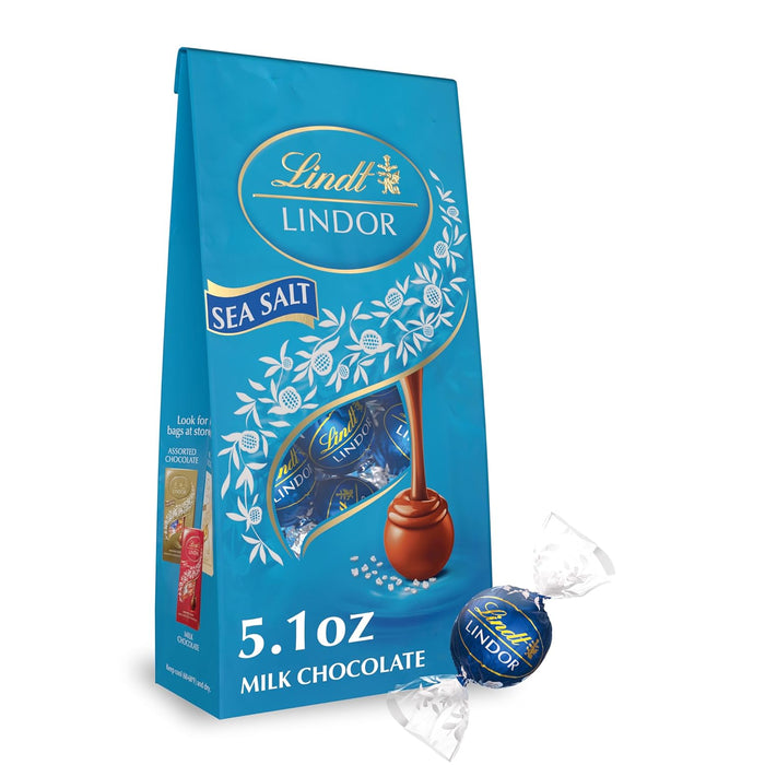 Lindt LINDOR Milk Chocolate Candy Truffles, Milk Chocolate with Melting Truffle Center, 15.2 oz. Bag