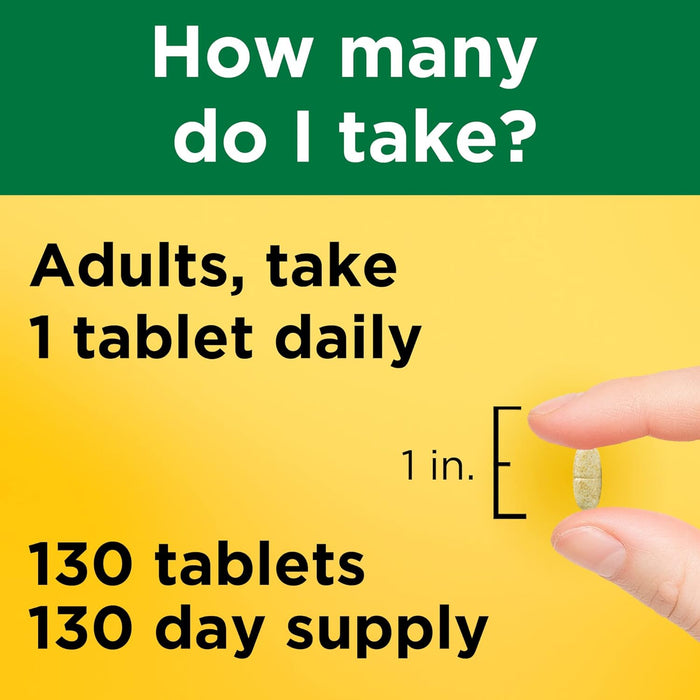Nature Made Multivitamin Tablets with Vitamin D3 and Iron, 130 Count for Daily Nutritional Support