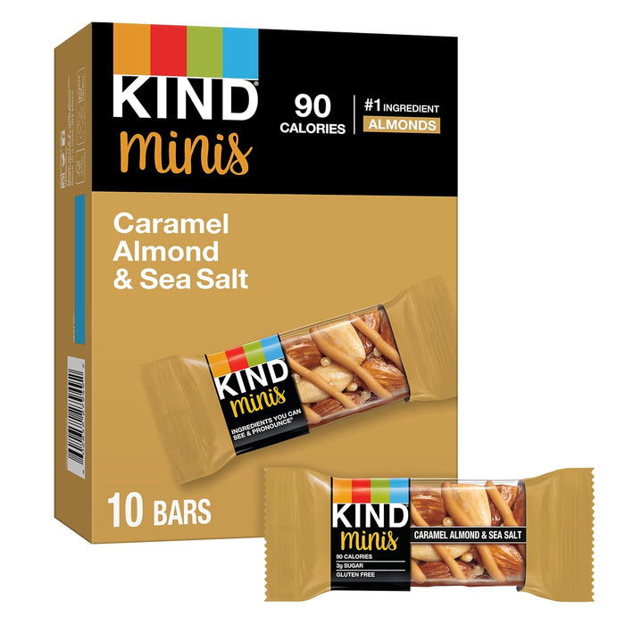 KIND Minis, Dark Chocolate Nuts & Sea Salt, Healthy Snacks, Gluten Free, Low Calorie Snacks, Low Sugar, 10 Count