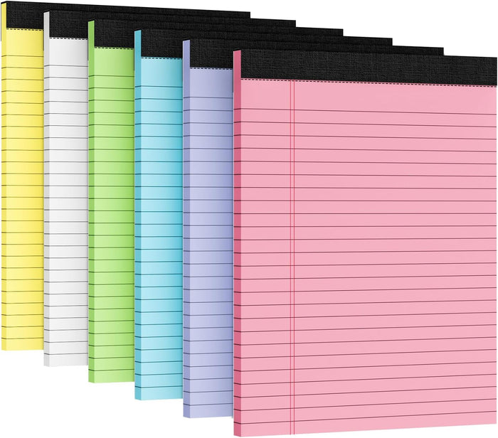 12Packs Legal Pads 8.5 x 11 Inch, 50Sheets/Pack, College Ruled & Perforated White Writing Pads, Pads of Paper 8.5 x 11, Lined Note Pads with Sturdy Backing for Office, Business & School Supplies