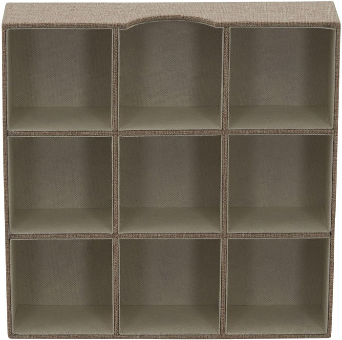 Household Essentials Brown 723-1 Deep 9 Section Drawer Organizer Box for Storage | 12 in x 12 in 3.13