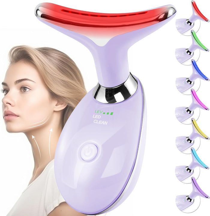 Facial Massager Face and Neck, Face 𝖲 culpting Wand Tool with 7 Color - Birthday, Christmas, Mothers Day, Valentines Day Gifts for Her Women Mom Best Friend Wife Teacher (White)