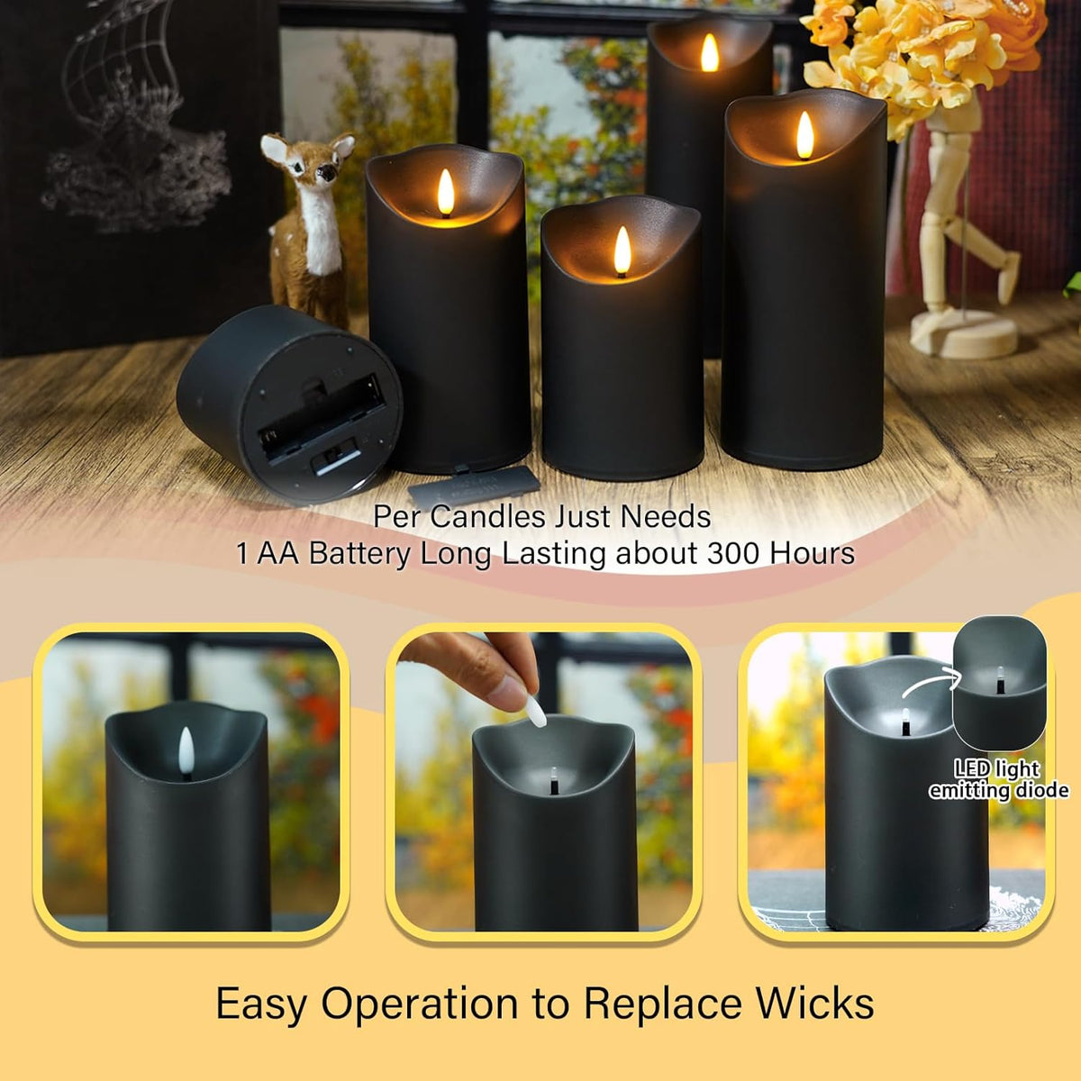 LED Candles Flameless Candles Battery Operated with Remote with Timer