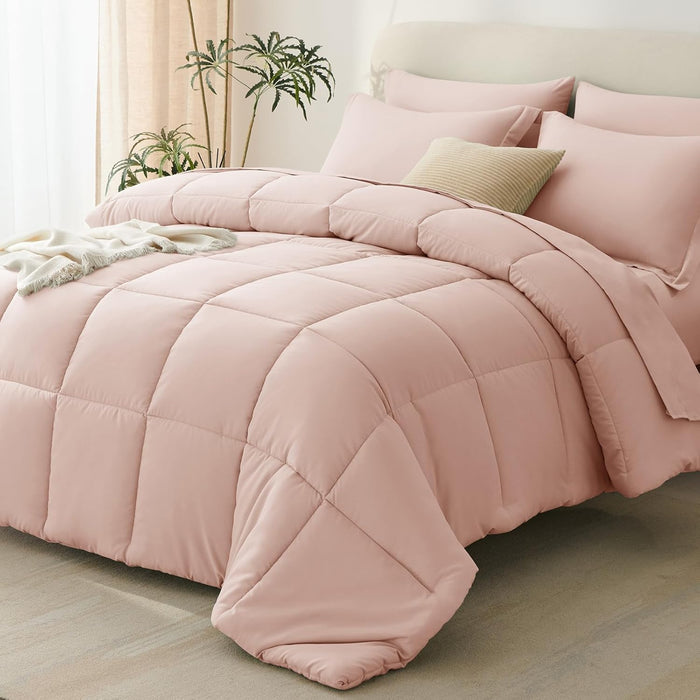 CozyLux King Size Comforter Set Sage Green - 7 Pieces Bed in a Bag King, Okeo-Tex Certifited Bedding Set, All Season Soft Bed Set with Down Alternative Comforter, Sheets, Pillowcases & Pillow Shams