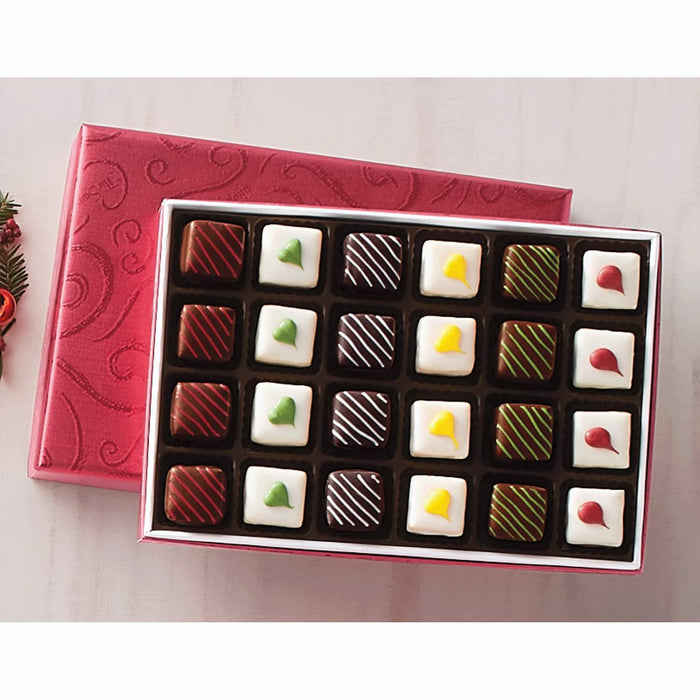 The Swiss Colony 25 Holiday Favorites - Sausage Meats, Cheese Blocks, and Spreadables, Sweet and Savory Treats & Christmas Petits Fours - Chocolate & Swiss Creme Gourmet Mini Layer Cakes Pack of 24